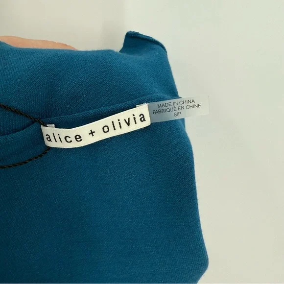 Alice + Olivia Kiki Blue-green mock neck Cutout Tank  Size Small Sleeveless - Picture 8 of 9